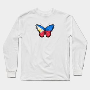 Filipino Flag Butterfly Long Sleeve T-Shirt